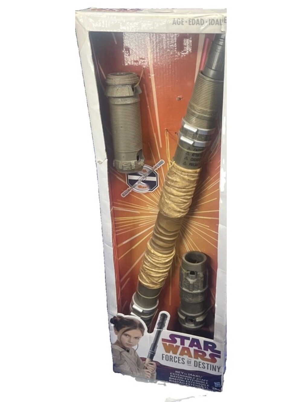 NIB STAR WARS Forces of Destiny Rey Jakku Extendable Staff HASBRO Disney Saber